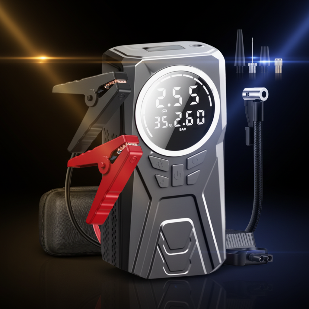 4 in 1 Emergency Vehicle charger & Compressor & additional functions
