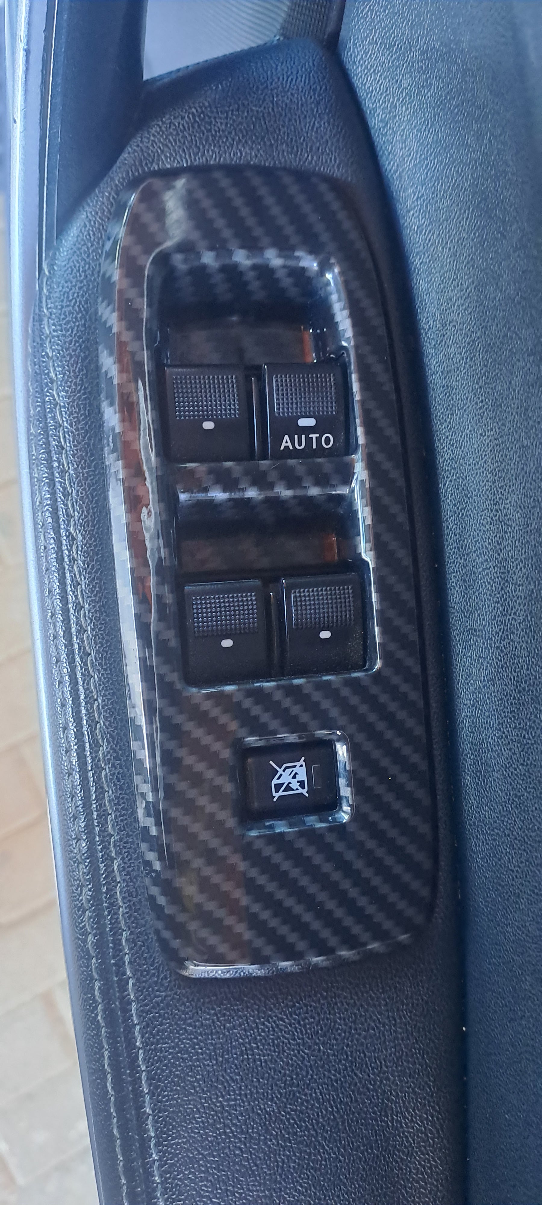 Electric window switch cover - carbon fiber